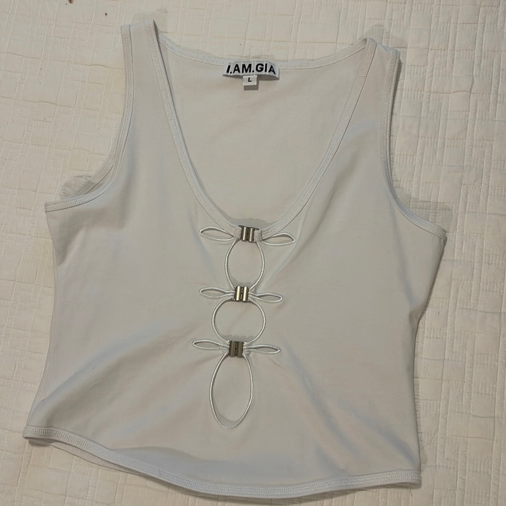 White I am gia “Desi” top
